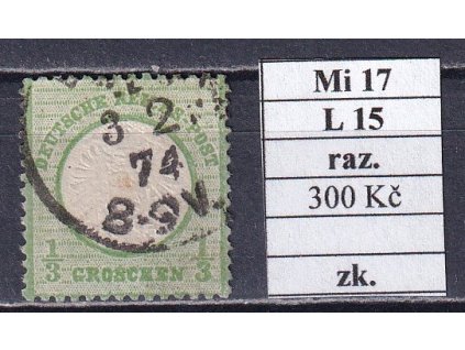 Deutsches Reich Mi 17 L 15 razítkované zkoušené