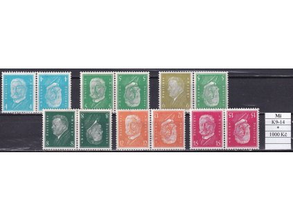 Deutsches Reich Mi K 9-14 po nálepce