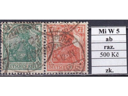 Deutsches Reich Mi W 5 ab razítkované zkoušené