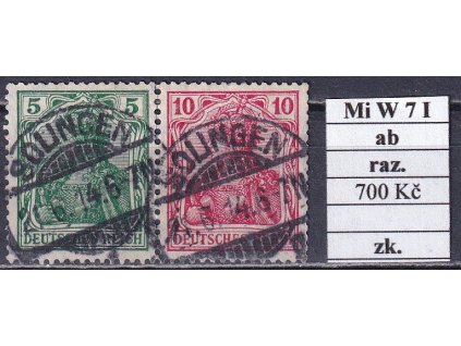 Deutsches Reich Mi W 7 I ab razítkované zkoušené