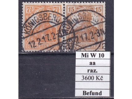 Deutsches Reich Mi W 10 aa razítkované Befund