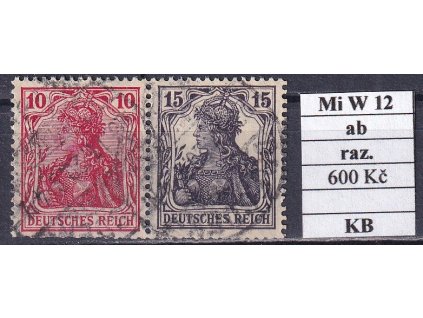 Deutsches Reich Mi W 12 ab razítkované KB