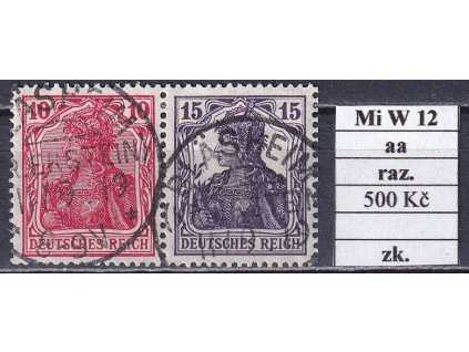 Deutsches Reich Mi W 12 aa razítkované zkoušené
