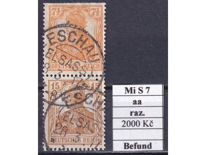 Deutsches Reich Mi S 7 aa razítkované Befund