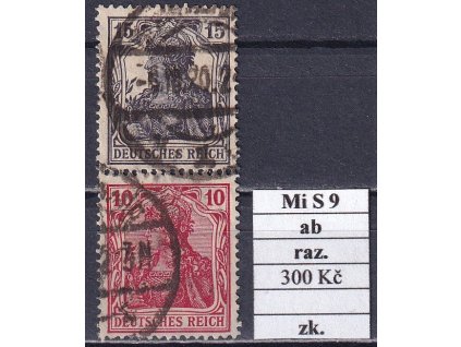 Deutsches Reich Mi S 9 ab razítkované zkoušené