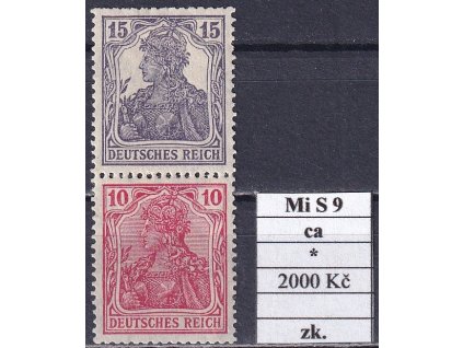 Deutsches Reich Mi S 9 ca po nálepce zkoušené