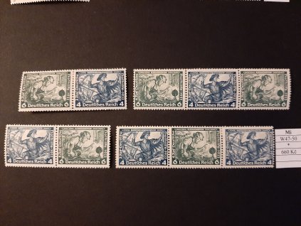 Deutsches Reich Mi W 47-50 po nálepce