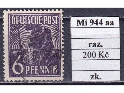 Kontrollrat Mi 944 aa razítkované zkoušené