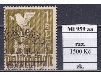 Kontrollrat Mi 959 aa razítkované zkoušené
