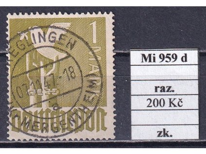 Kontrollrat Mi 959 d razítkované zkoušené