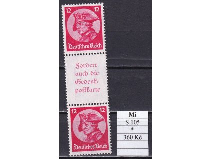 Deutsches Reich Mi S 105 po nálepce