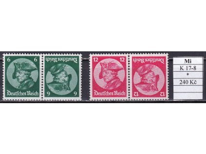 Deutsches Reich Mi K 17-18 po nálepce