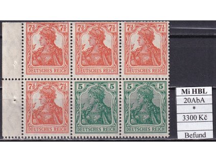 Deutsches Reich Mi HBL 20 AbA po nálepce Befund
