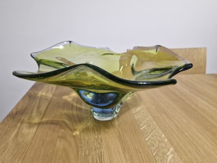 Luxusní dvoubarevná mísa z hutního skla - Egermann