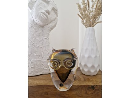 Ručně tvarovaná skleněná sova Artcristal Bohemia