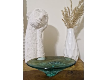 Mísa z hutního skla s pískováním - M. Klinger