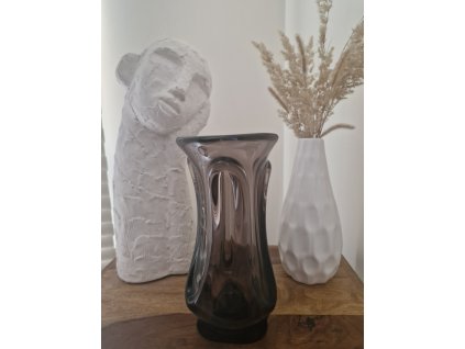 Krásná tmavěfialová váza z hutního skla-M. Klinger