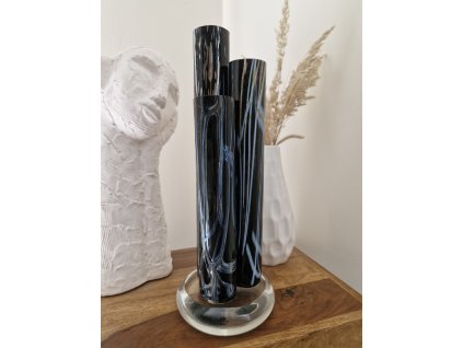 Luxusní váza z hutního skla s nálepy - Aleš Valner