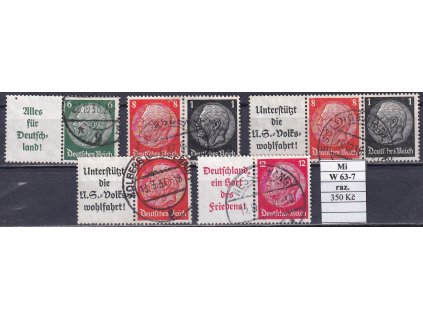 Deutsches Reich Mi W 63-7 razítkované