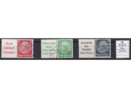 Deutsches Reich Mi W 87-9 razítkované