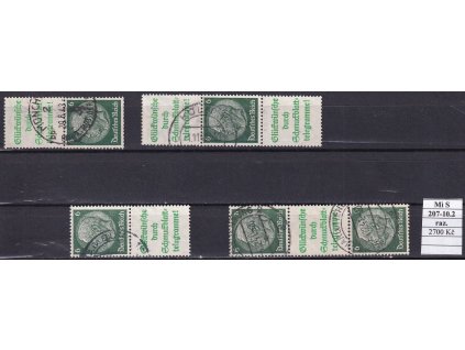 Deutsches Reich Mi S 207.2-210.2 razítkované