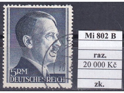 Deutsches Reich Mi 802 B razítkované zkoušené
