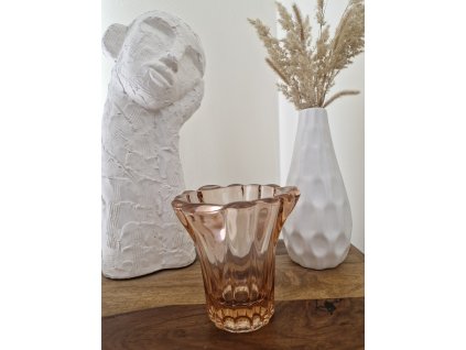 Rosalinová váza z hutního skla - František Zemek