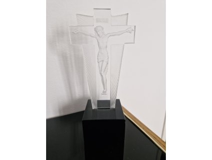 Skleněná plastika "Ukřižování" - Artur Pleva
