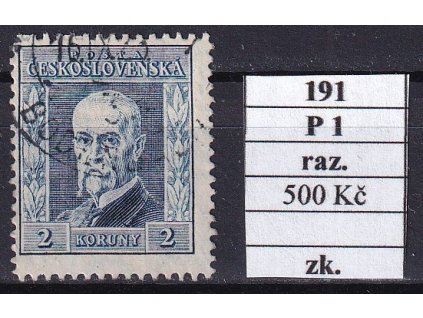 ČSR I 191 P1 razítkované zkoušené