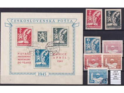 ČSR II 353-9 + A 360/2 razítkované