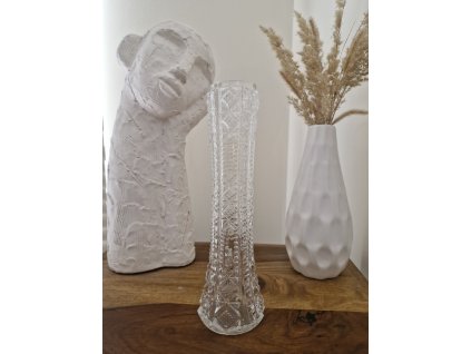 Krásná váza z lisovaného skla - Crystalex, Nový Bor