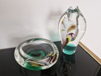 Sada z hutního skla Paví oko