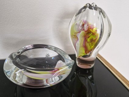 Sada z hutního skla Paví oko