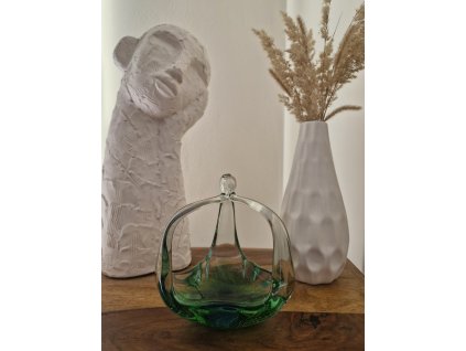Vzácný košík z hutního skla - František Zemek