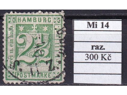 Hamburg Mi 14 razítkované