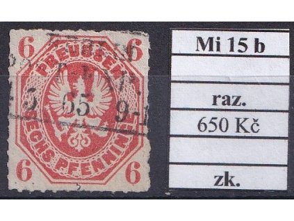 Preussen Mi 15 b razítkované zkoušené