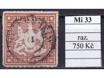 Wurttemberg Mi 33 razítkované