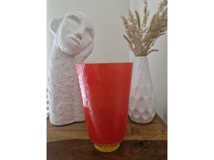 Oranžová váza z foukaného skla - Aleš Valner