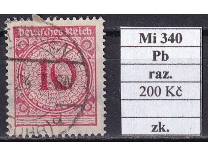 Deutsches Reich Mi 340 Pb razítkované zkoušené
