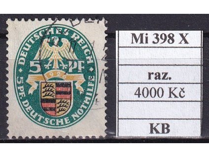 Deutsches Reich Mi 398 X razítkované KB