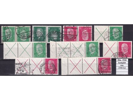 Deutsches Reich Hindenburg 1928 komplet soutisky