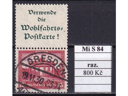Deutsches Reich Mi S 84 razítkované