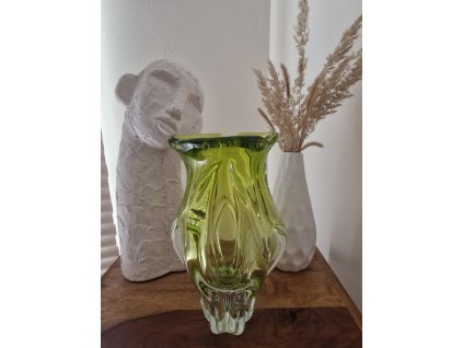 Citrínová váza z hutního skla - Josef Hospodka