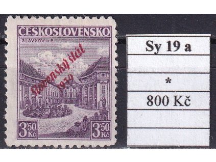 Slovenský štát Sy 19 a po nálepce