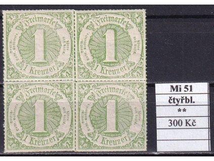 Thurn und Taxis Mi 51 čtyřblok svěží
