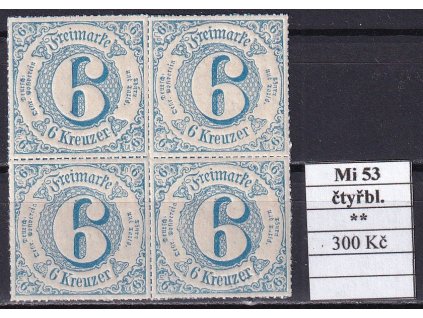 Thurn und Taxis Mi 53 čtyřblok svěží