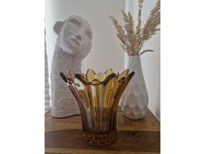 Nádherná ambrová váza ve stylu Art Deco
