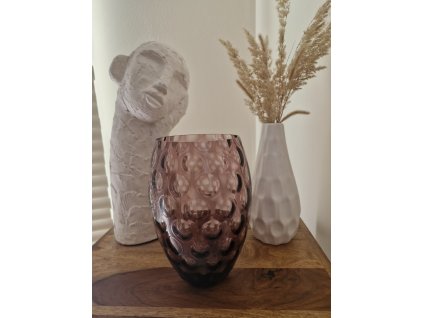 Fialová váza z foukaného skla - Max Kannegiesser