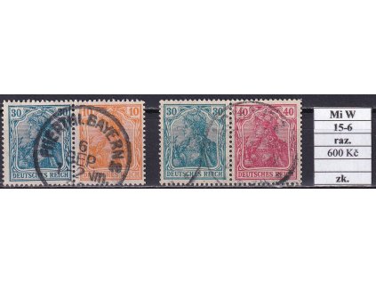 Deutsches Reich Mi W 15-6 razítkované zkoušené