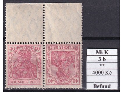 Deutsches Reich Mi K 3 b svěží Befund